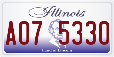 IL license plate A075330