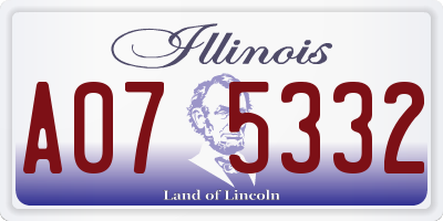 IL license plate A075332