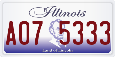 IL license plate A075333