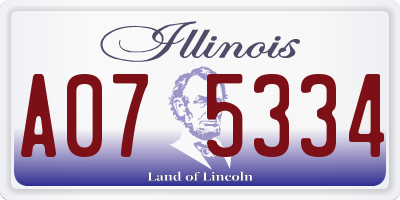 IL license plate A075334