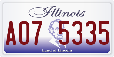 IL license plate A075335