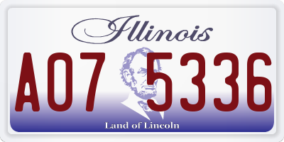 IL license plate A075336