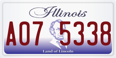 IL license plate A075338