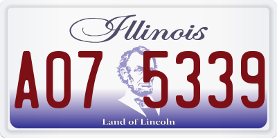 IL license plate A075339
