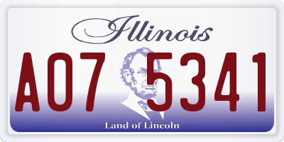 IL license plate A075341