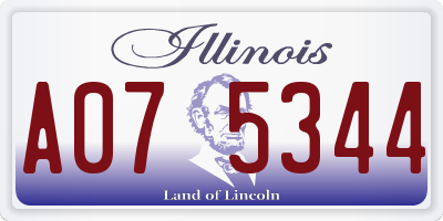 IL license plate A075344