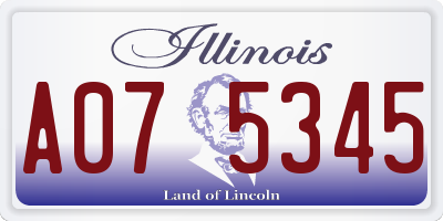 IL license plate A075345