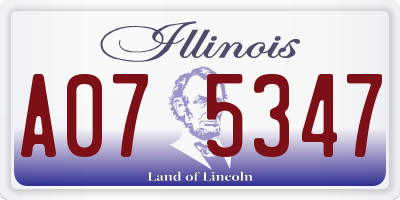 IL license plate A075347