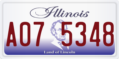 IL license plate A075348