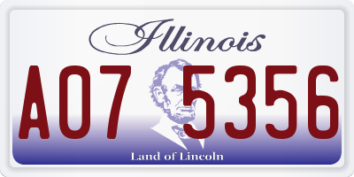 IL license plate A075356