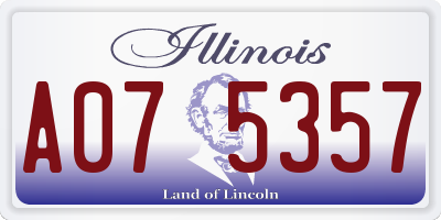 IL license plate A075357