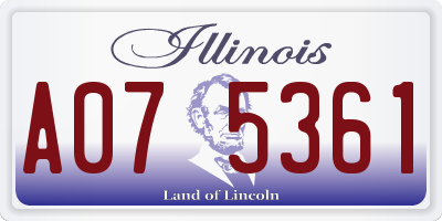IL license plate A075361
