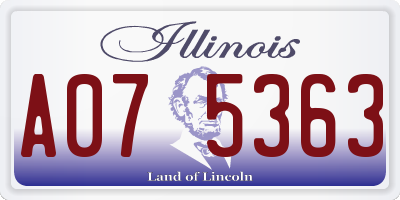 IL license plate A075363