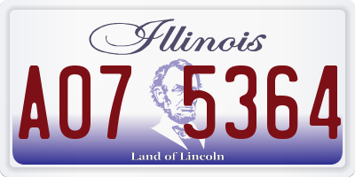 IL license plate A075364