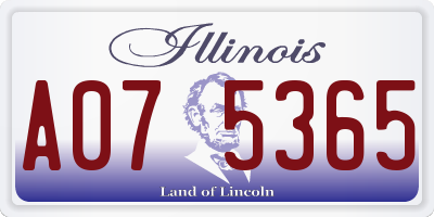 IL license plate A075365