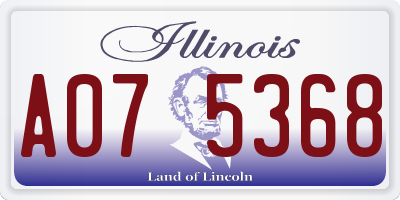 IL license plate A075368