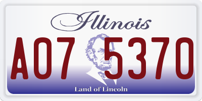 IL license plate A075370