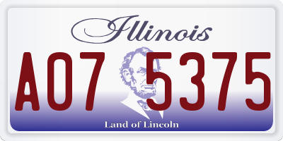 IL license plate A075375