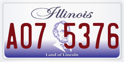 IL license plate A075376