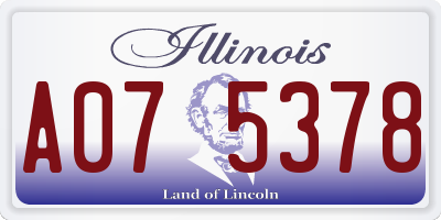 IL license plate A075378