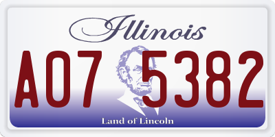 IL license plate A075382