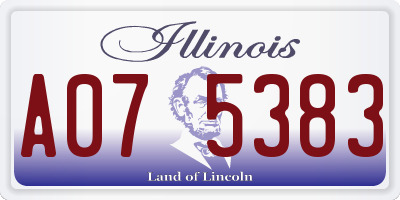 IL license plate A075383