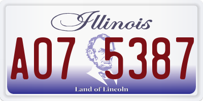 IL license plate A075387