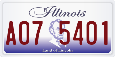 IL license plate A075401