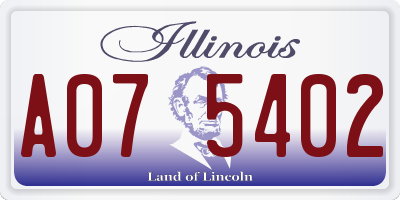 IL license plate A075402