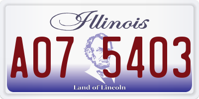IL license plate A075403