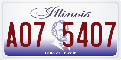 IL license plate A075407