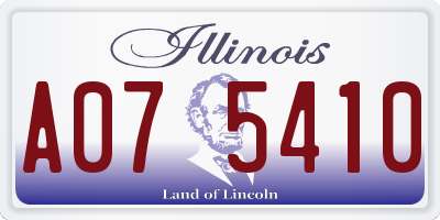 IL license plate A075410