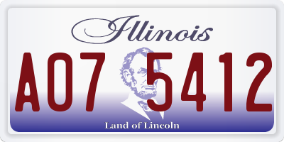 IL license plate A075412