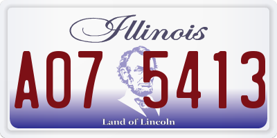 IL license plate A075413