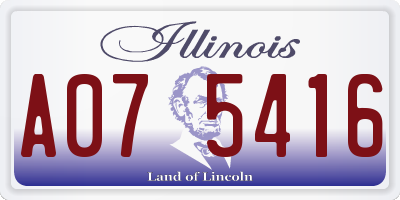 IL license plate A075416