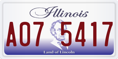 IL license plate A075417