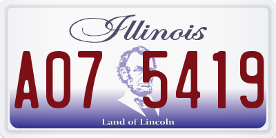 IL license plate A075419