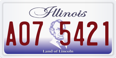 IL license plate A075421