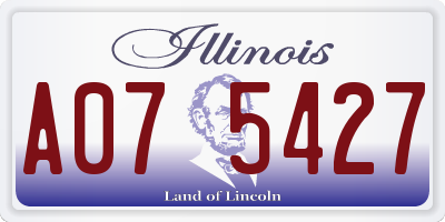 IL license plate A075427