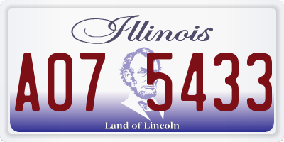 IL license plate A075433