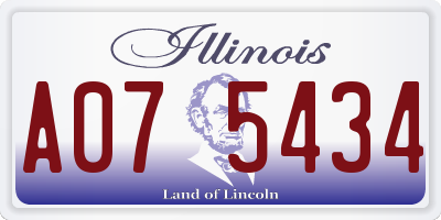 IL license plate A075434