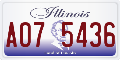IL license plate A075436