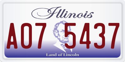 IL license plate A075437