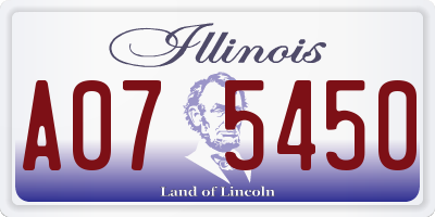 IL license plate A075450