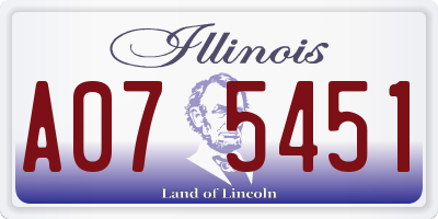 IL license plate A075451