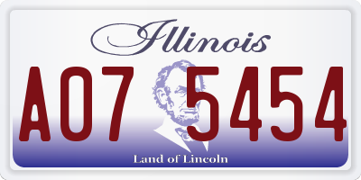 IL license plate A075454