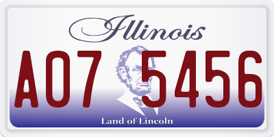 IL license plate A075456