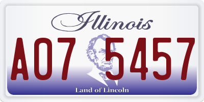 IL license plate A075457
