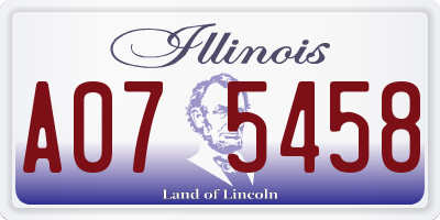 IL license plate A075458