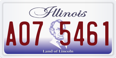 IL license plate A075461